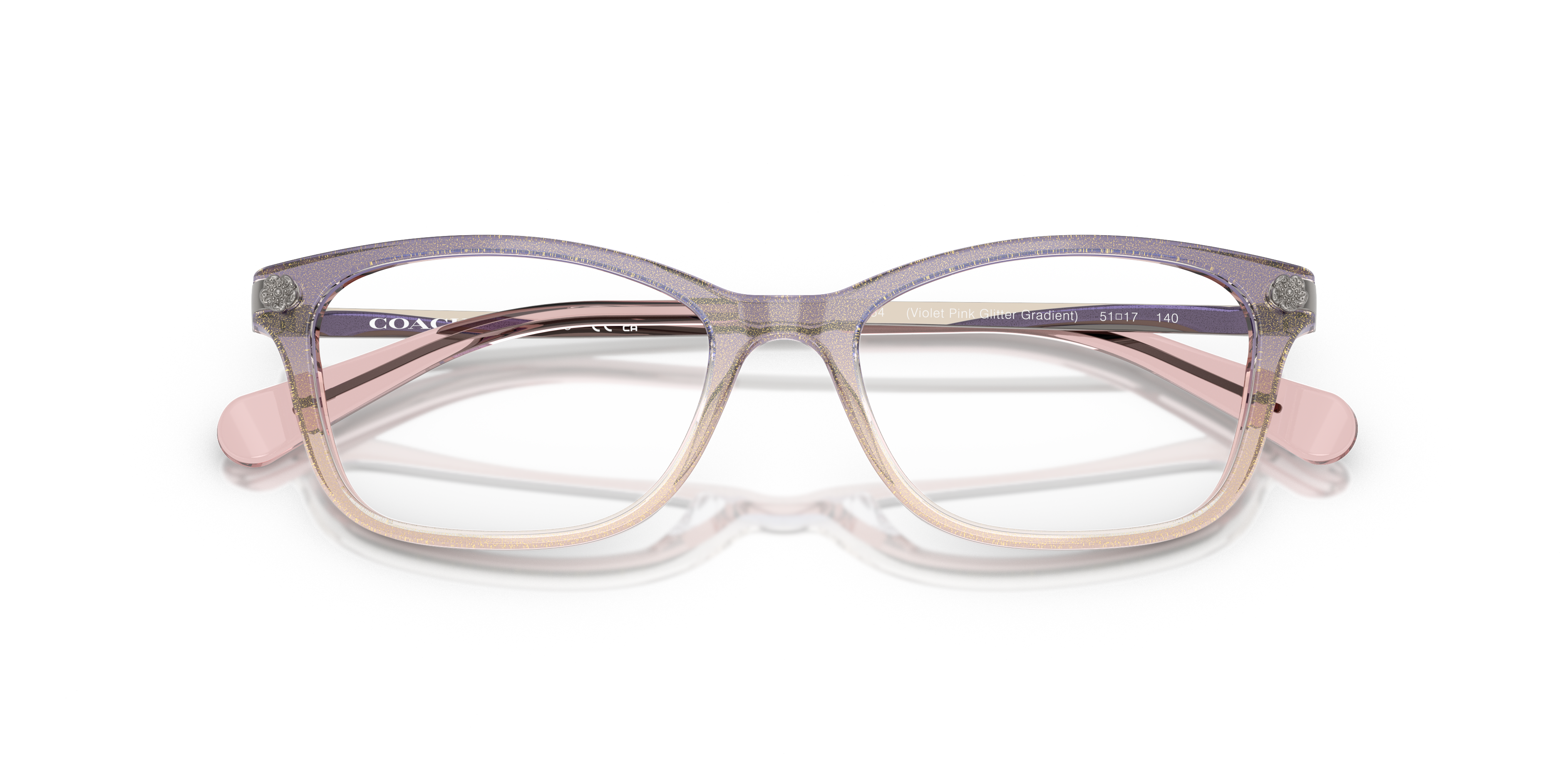 HC6142 Violet Pink Glitter Gradient AcetateEyeglass Frames for Glasses Direct, Closed View