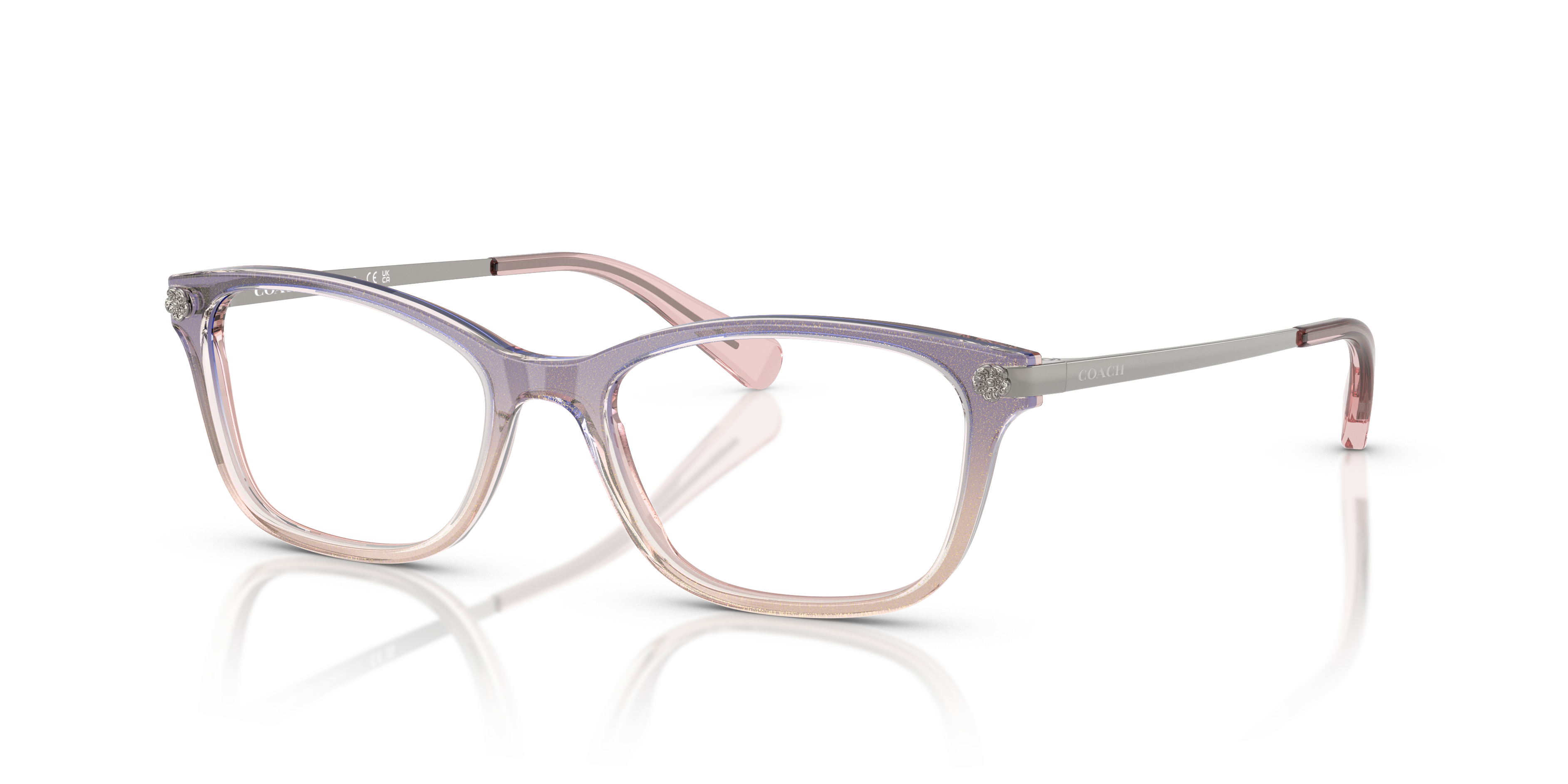 HC6142 Violet Pink Glitter Gradient AcetateEyeglass Frames for Glasses Direct, Angle View