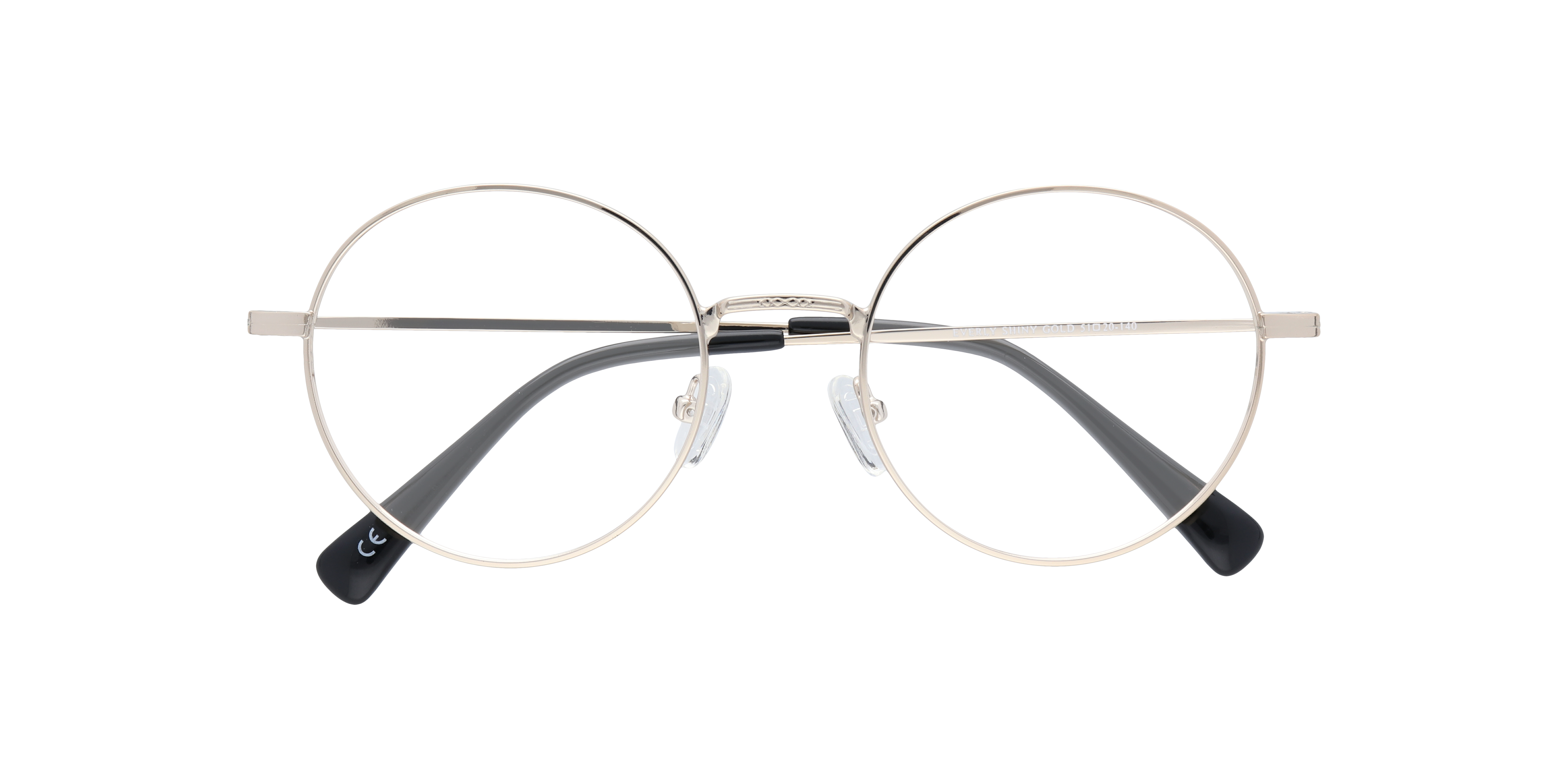 Everly Shiny Gold MetalEyeglass Frames for Glasses Direct, Closed View