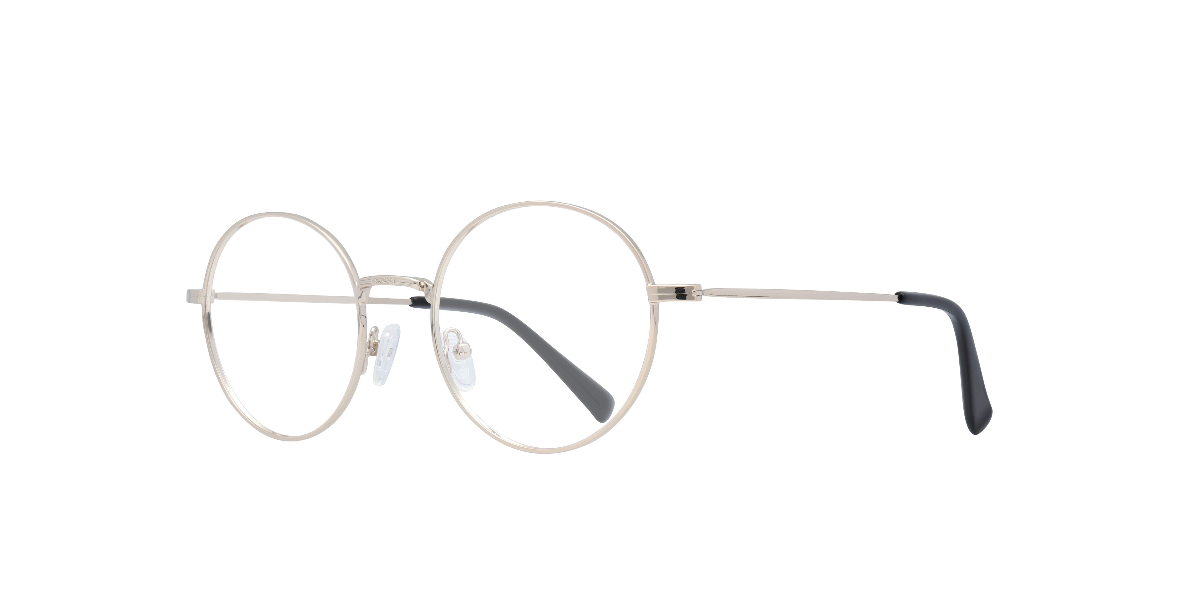 Everly Shiny Gold MetalEyeglass Frames for Glasses Direct, Angle View