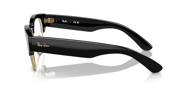 RB0316V Black On Gold PlasticEyeglass Frames for Glasses Direct, Side View