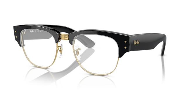 RB0316V Black On Gold PlasticEyeglass Frames for Glasses Direct, Angle View