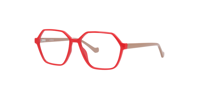 Madeline Red PlasticEyeglass Frames for Glasses Direct, Angle View