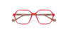 Madeline Red PlasticEyeglass Frames for Glasses Direct, Closed View