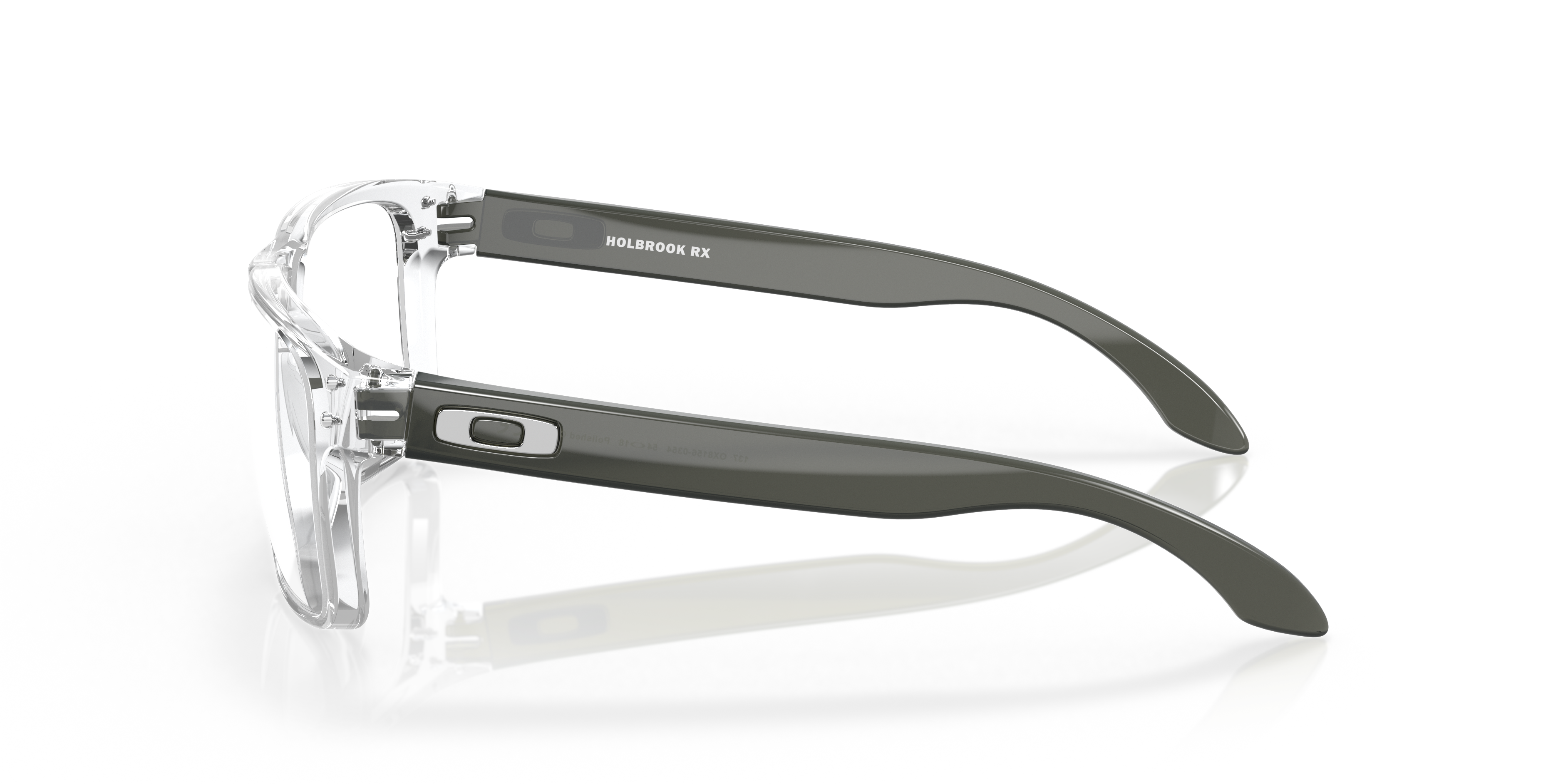 Holbrook™ Polished Clear PlasticEyeglass Frames for Glasses Direct, Side View
