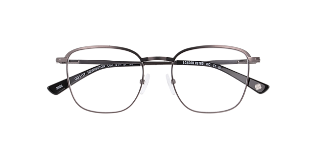 Newington Matte Gunmetal MetalEyeglass Frames for Glasses Direct, Closed View