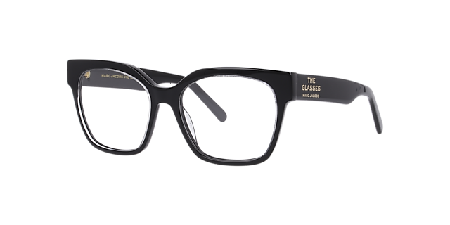 Marc 801 Clear Black AcetateEyeglass Frames for Glasses Direct, Angle View