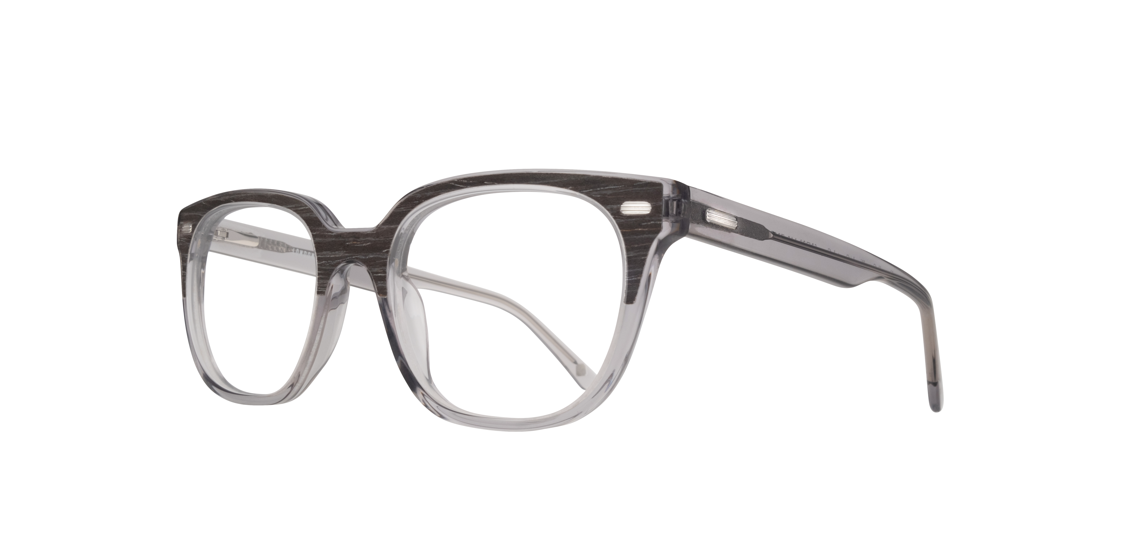 Hanwell Grey Wood & Crystal Grey AcetateEyeglass Frames for Glasses Direct, Angle View
