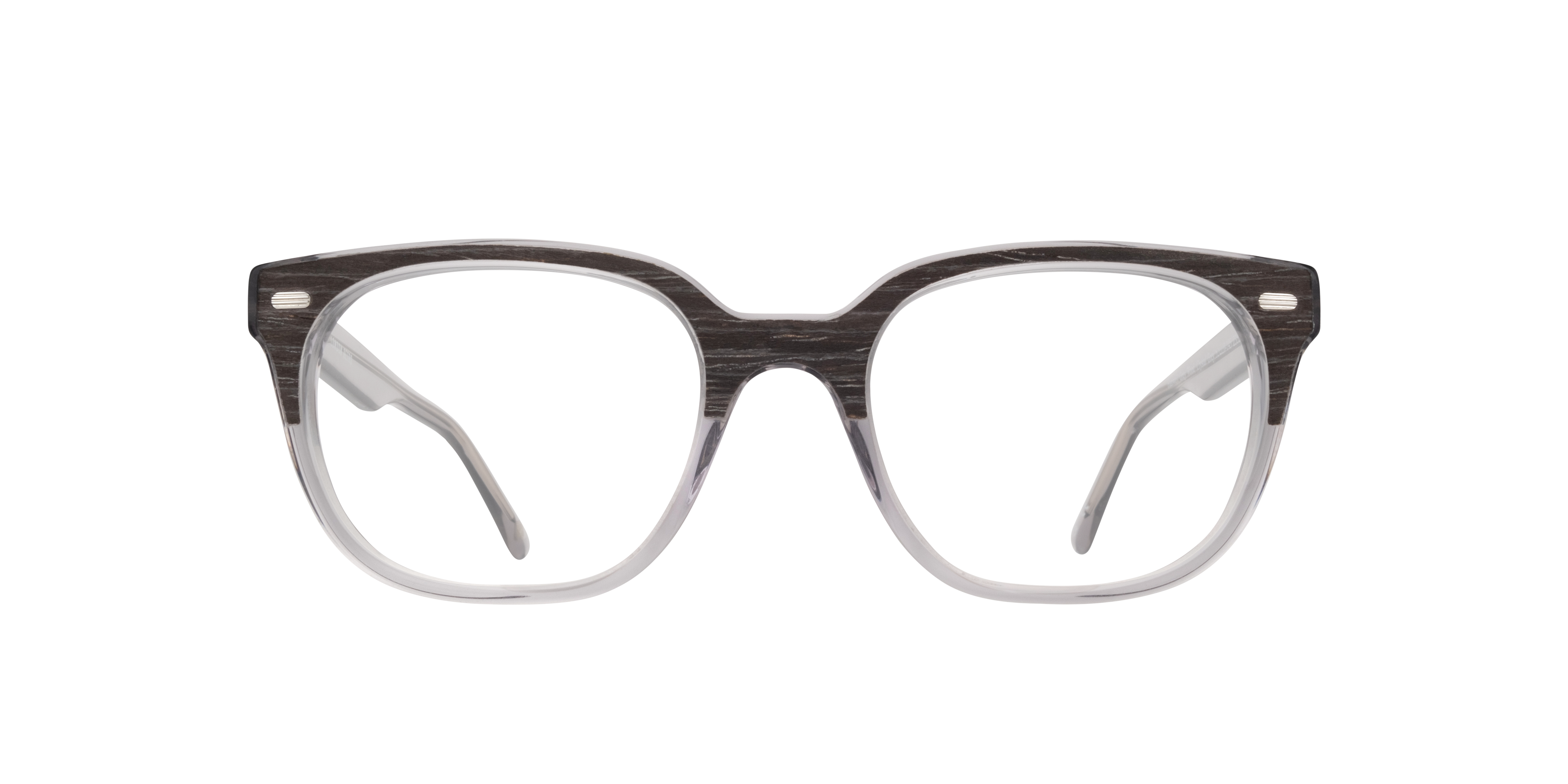 Hanwell Grey Wood & Crystal Grey AcetateEyeglass Frames for Glasses Direct, Front View