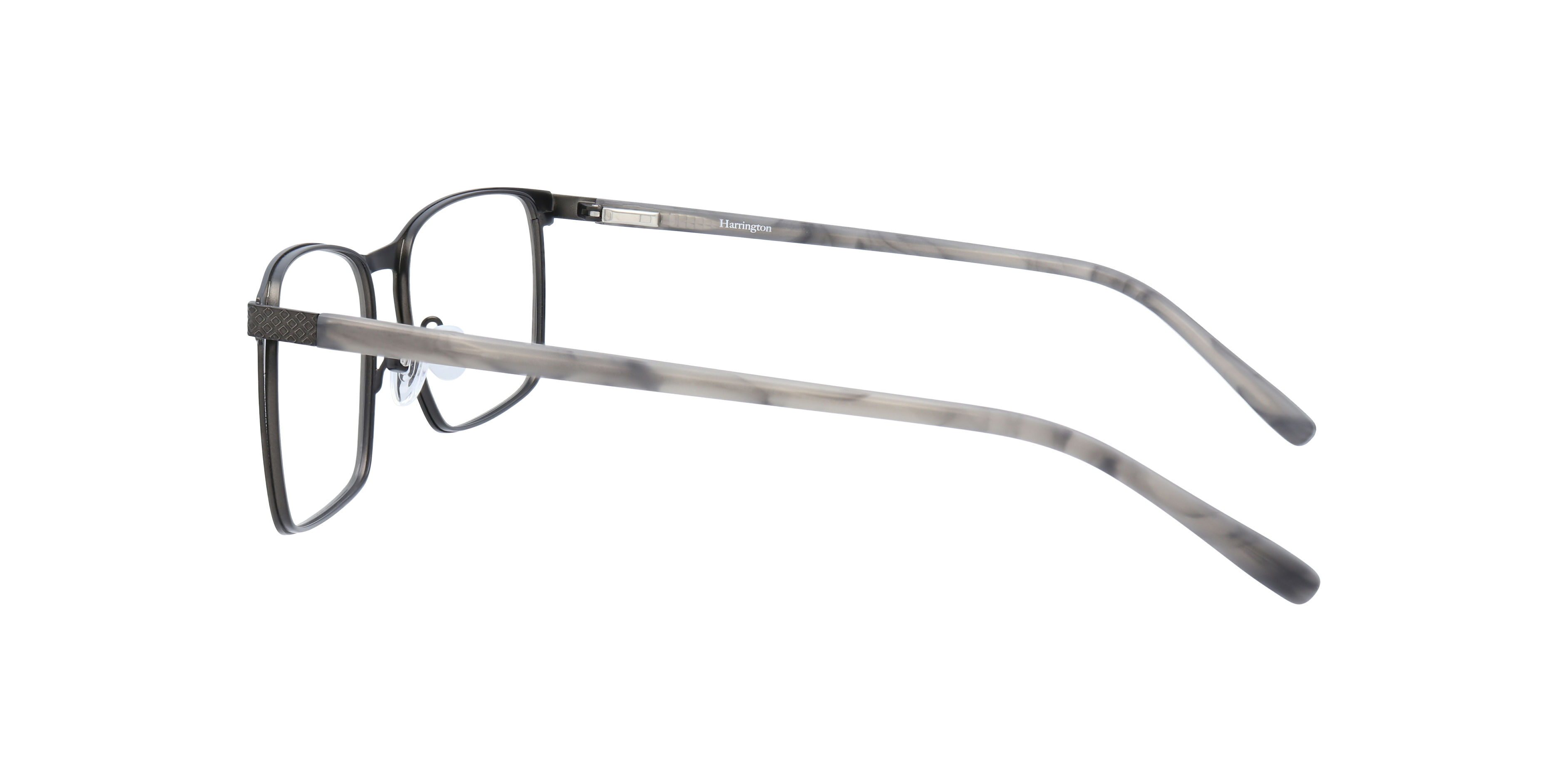 Alec Gunmetal & Grey MetalEyeglass Frames for Glasses Direct, Side View