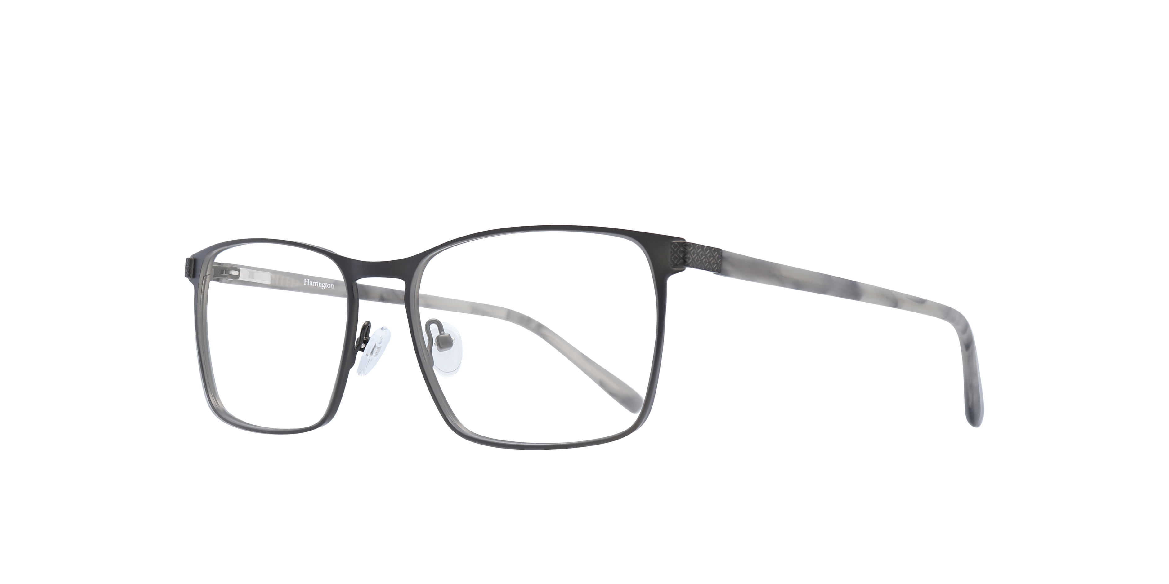 Alec Gunmetal & Grey MetalEyeglass Frames for Glasses Direct, Angle View