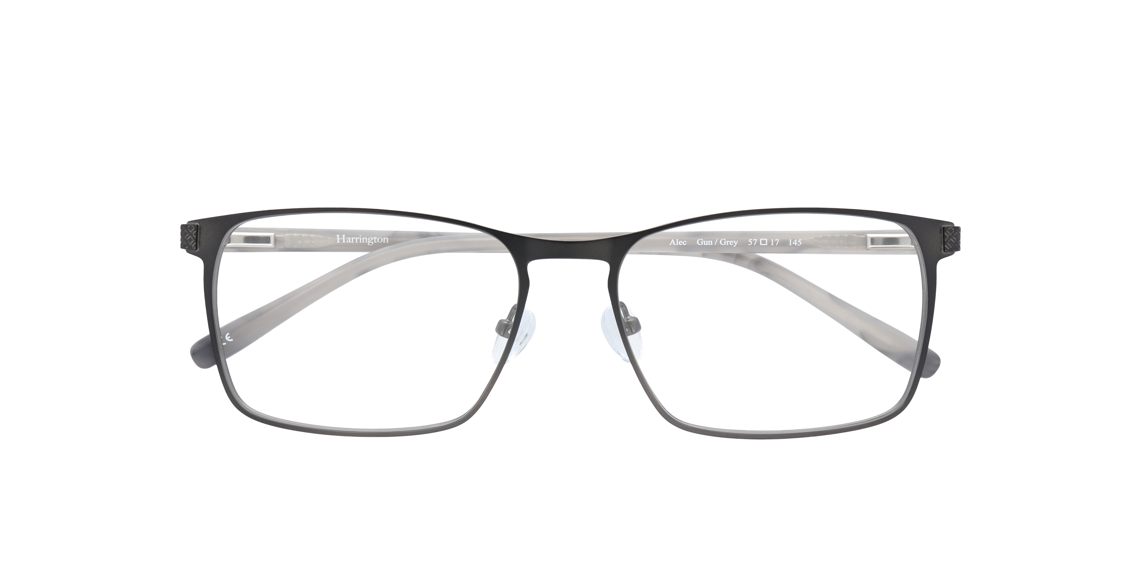 Alec Gunmetal & Grey MetalEyeglass Frames for Glasses Direct, Closed View