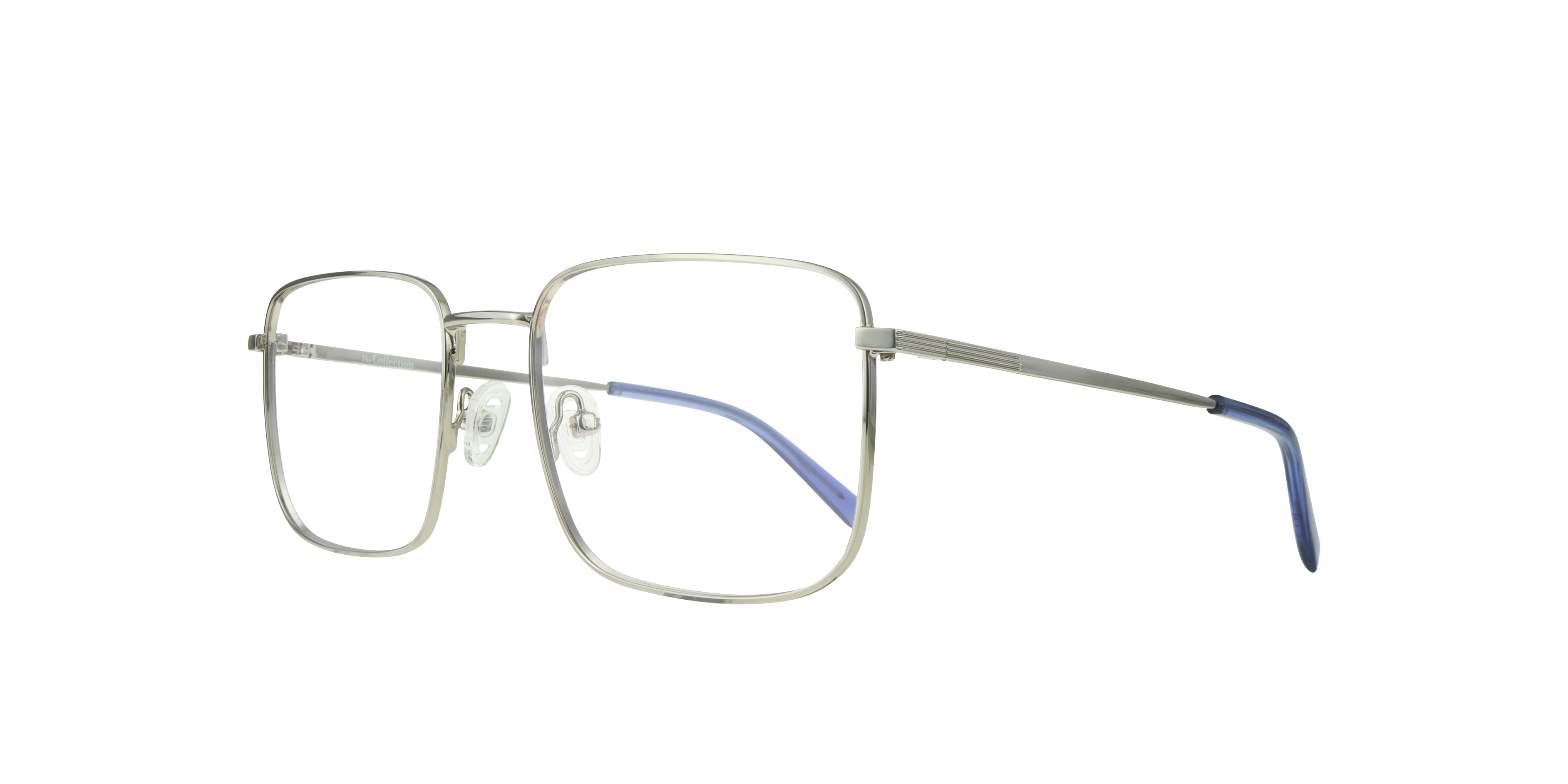 John Shiny Silver MetalEyeglass Frames for Glasses Direct, Angle View