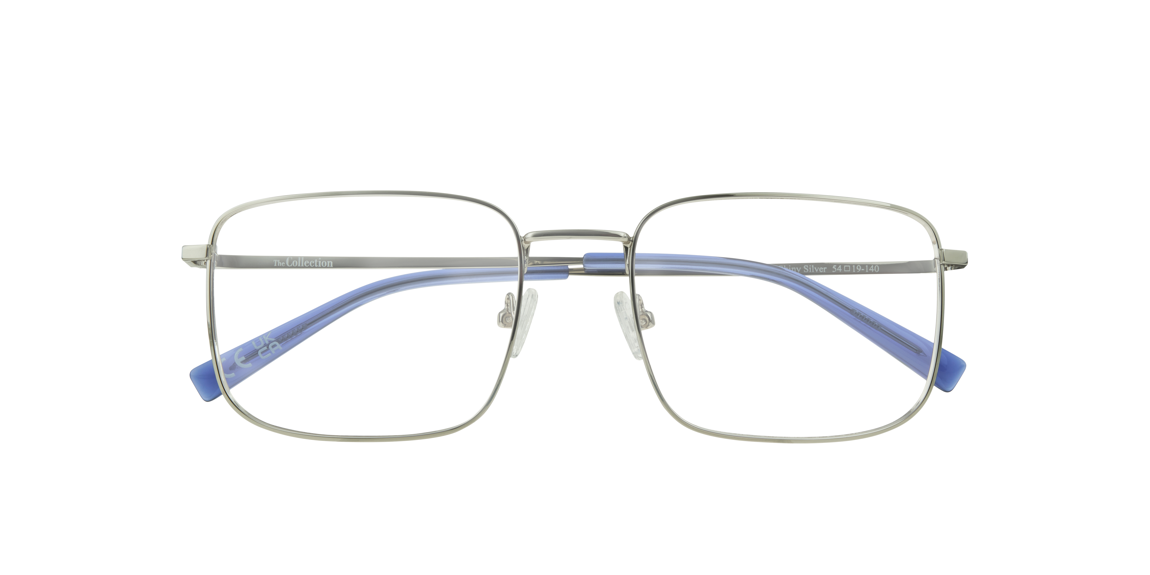 John Shiny Silver MetalEyeglass Frames for Glasses Direct, Closed View