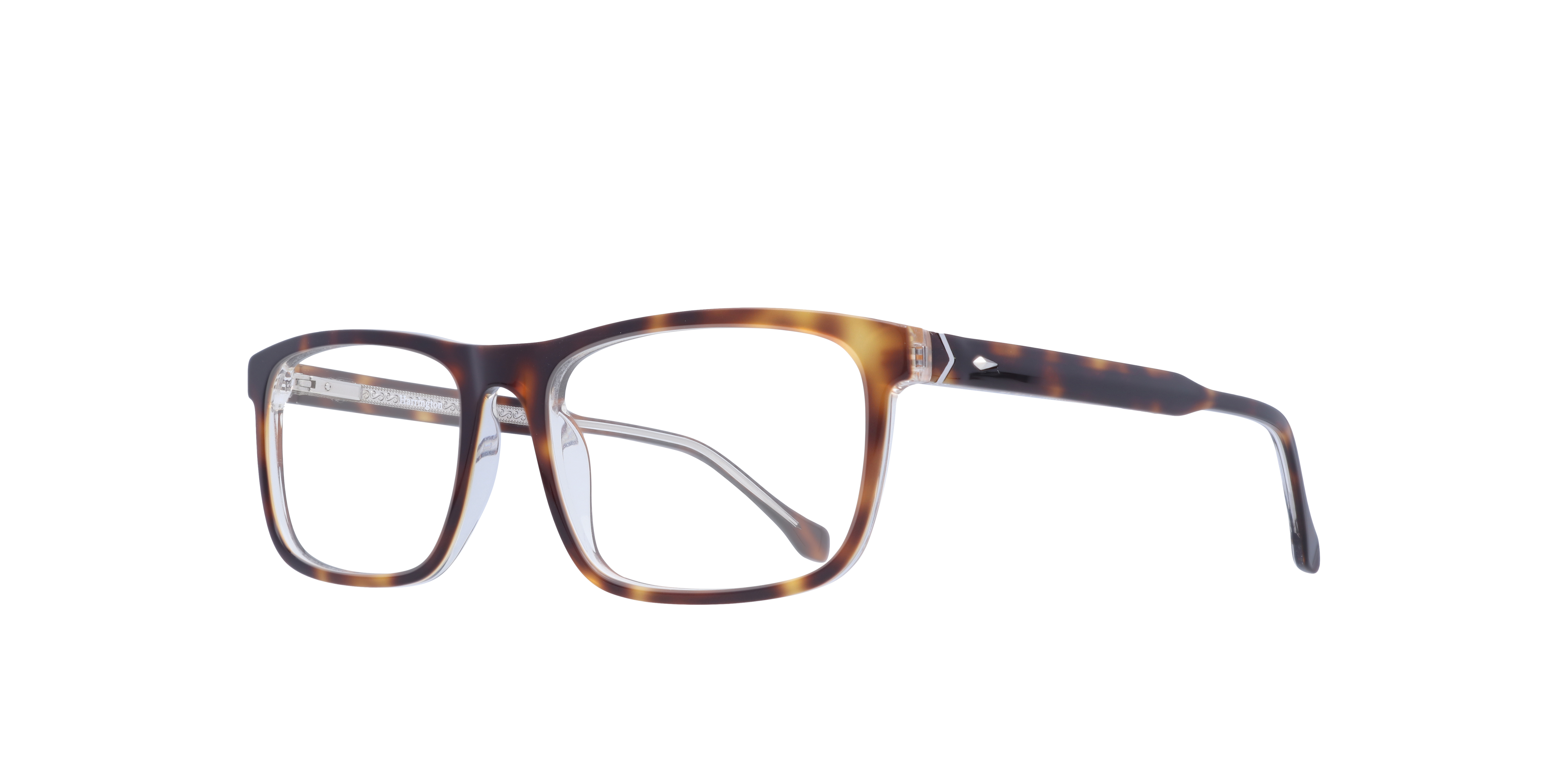 Hudson Bi Layer Havana & Crystal AcetateEyeglass Frames for Glasses Direct, Angle View