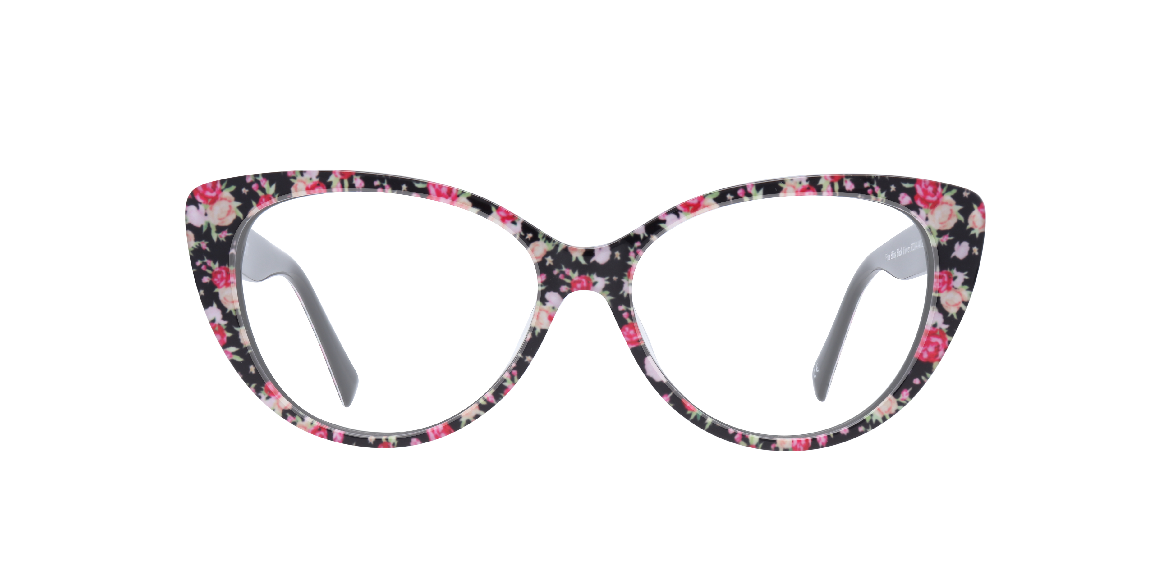 Frida Shiny Black Flower AcetateEyeglass Frames for Glasses Direct, Front View
