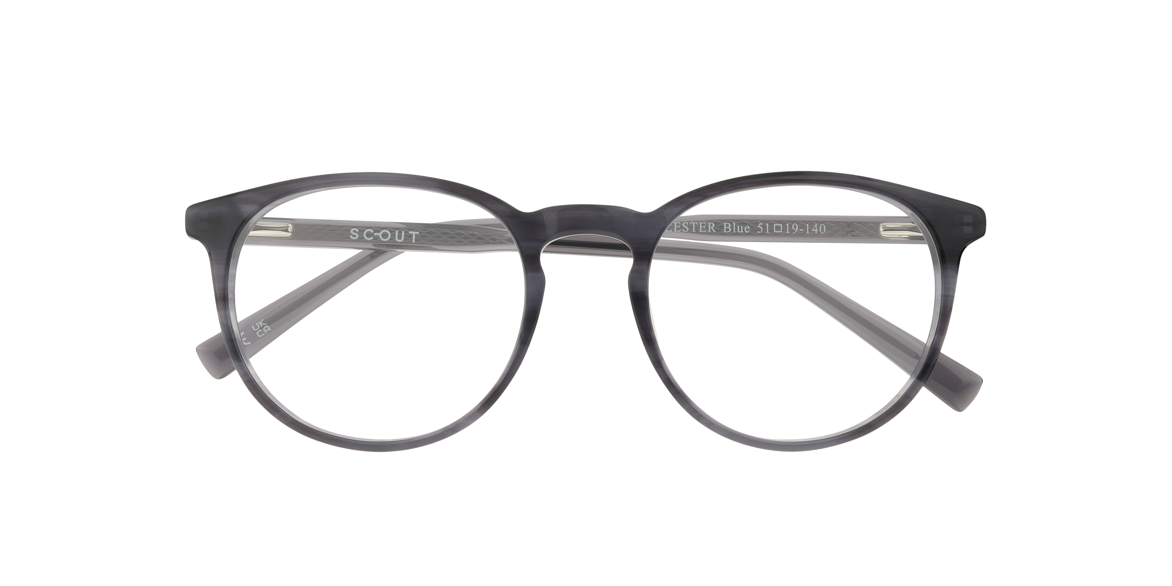 Lester Blue AcetateEyeglass Frames for Glasses Direct, Closed View