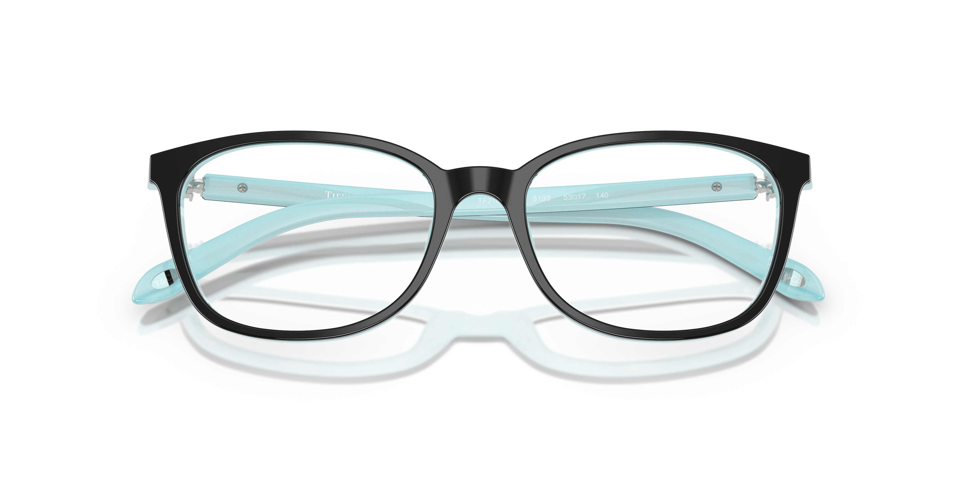 TF2109BF Black On Tiffany Blue Striped AcetateEyeglass Frames for Glasses Direct, Closed View