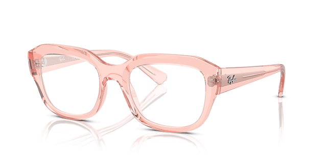 RB7225 Transparent Pink PlasticEyeglass Frames for Glasses Direct, Angle View