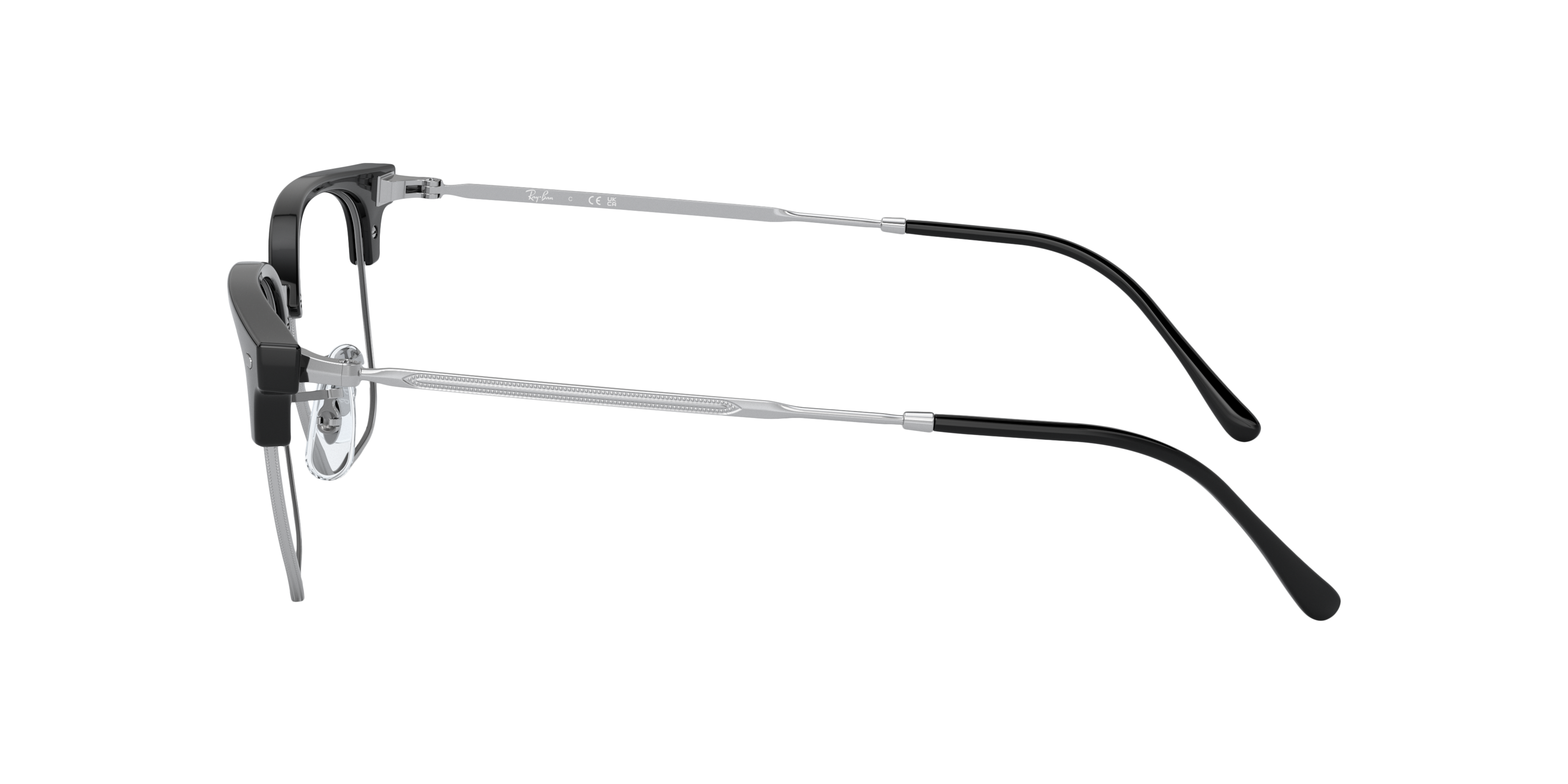 RB7216 Black On Silver PlasticEyeglass Frames for Glasses Direct, Side View