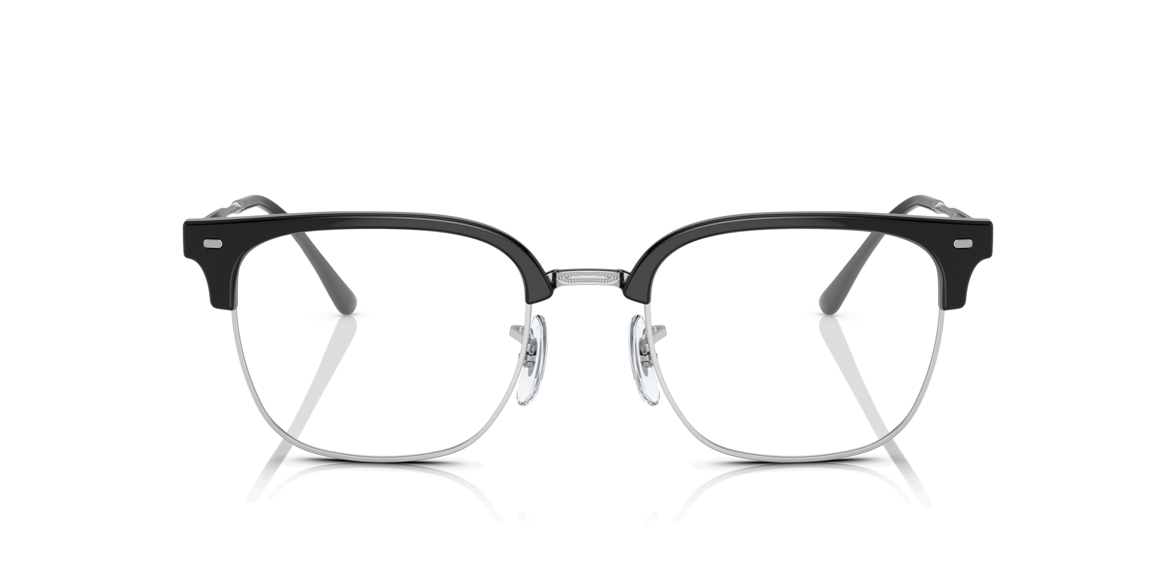 RB7216 Black On Silver PlasticEyeglass Frames for Glasses Direct, Front View