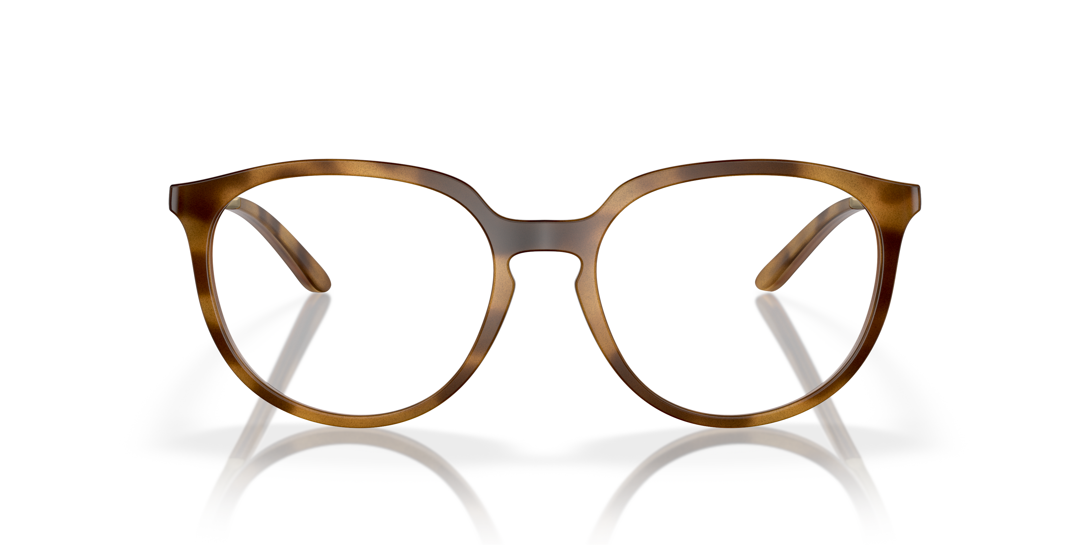 BMNG Satin Brown Tortoise PlasticEyeglass Frames for Glasses Direct, Front View