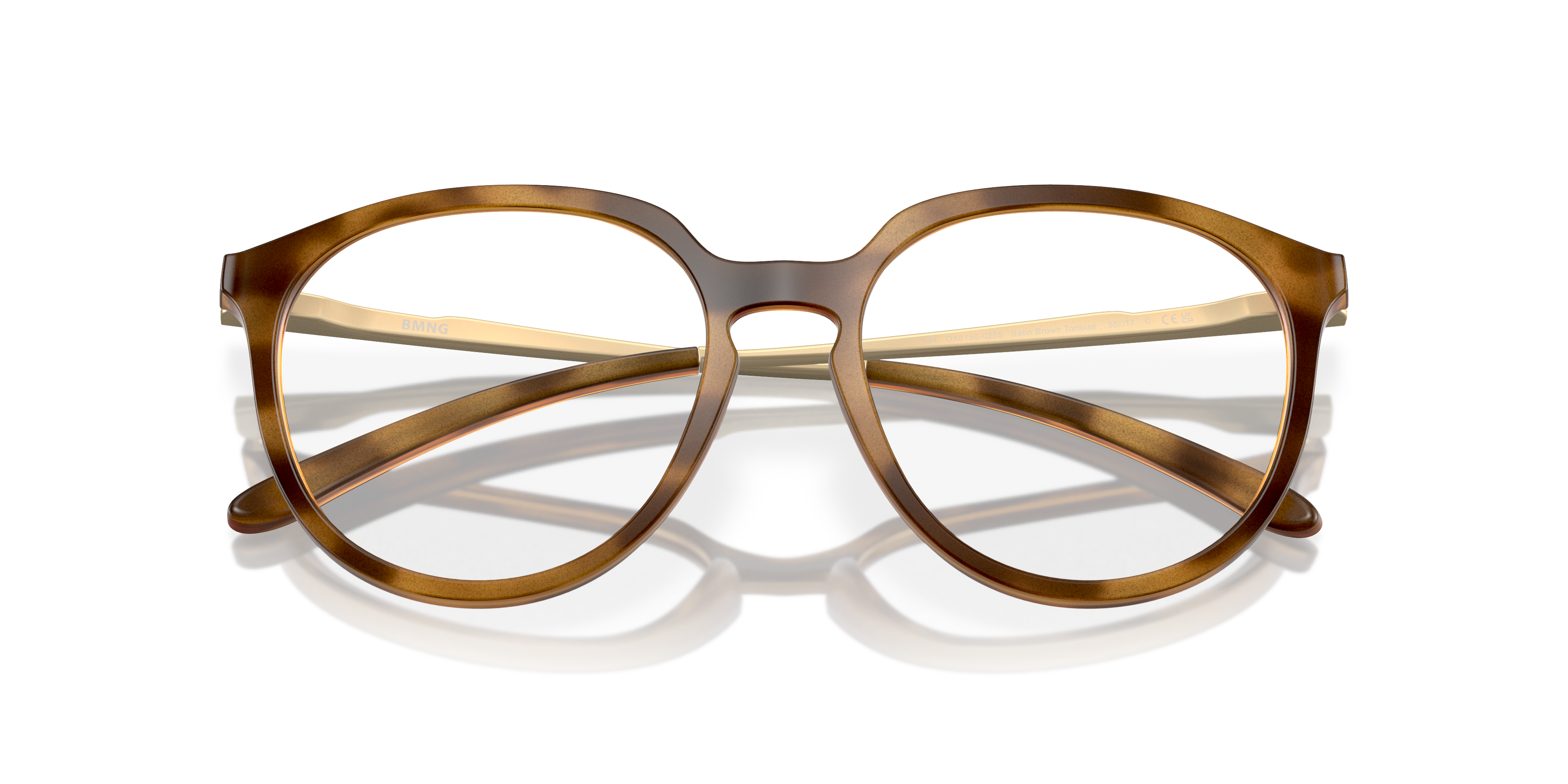 BMNG Satin Brown Tortoise PlasticEyeglass Frames for Glasses Direct, Closed View