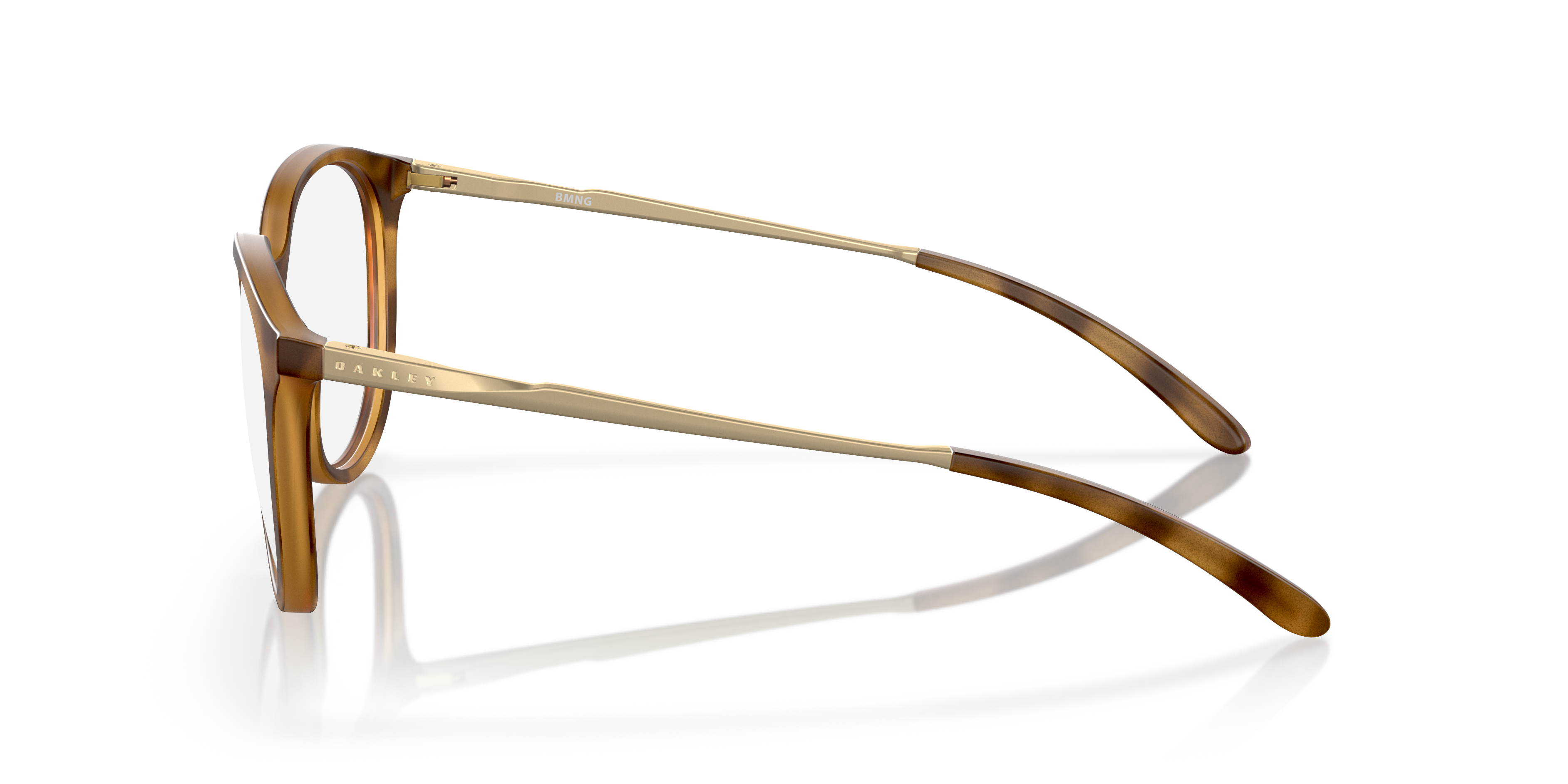 BMNG Satin Brown Tortoise PlasticEyeglass Frames for Glasses Direct, Side View