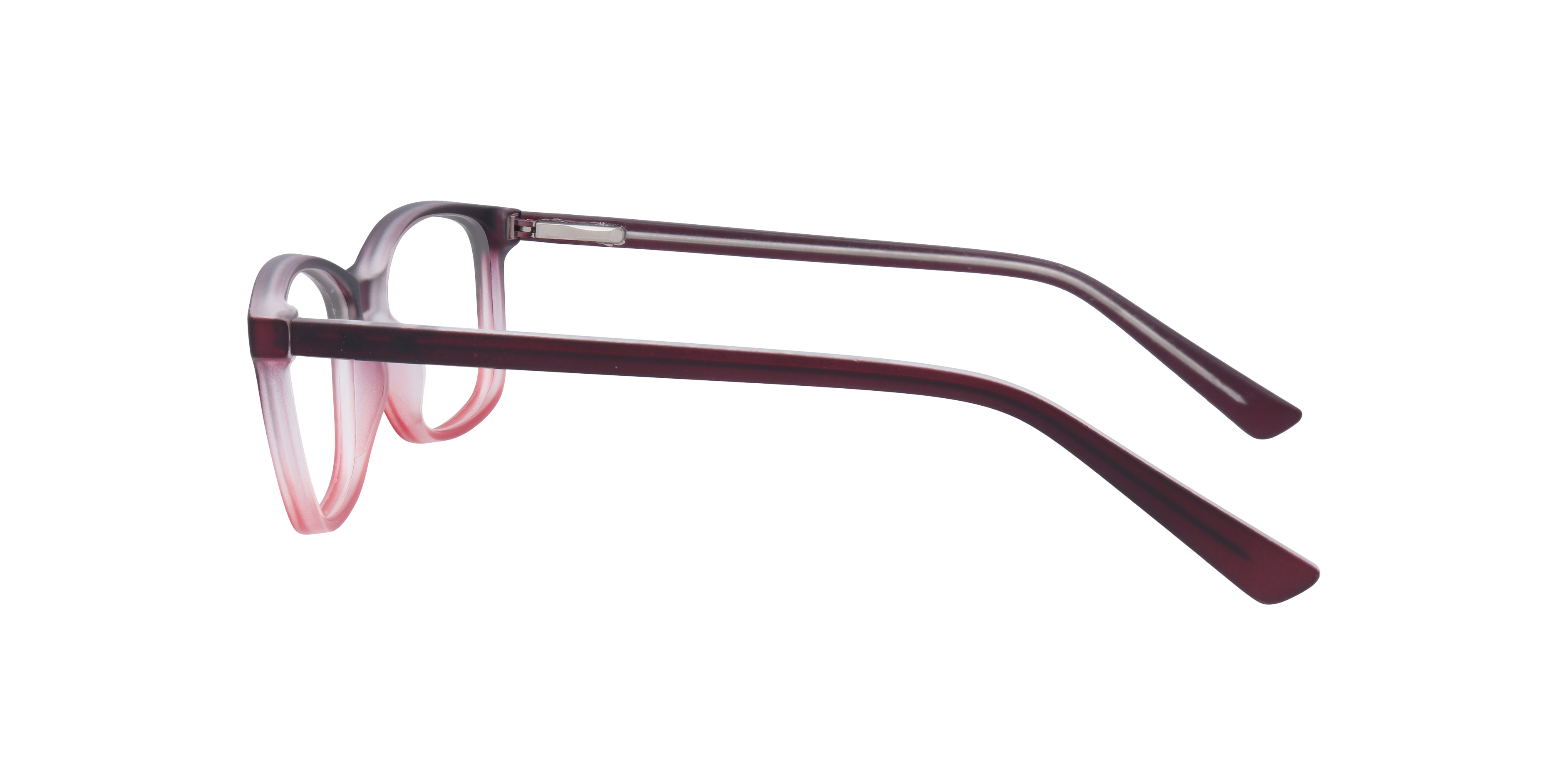 Dakari Matte Brown Pink PlasticEyeglass Frames for Glasses Direct, Side View