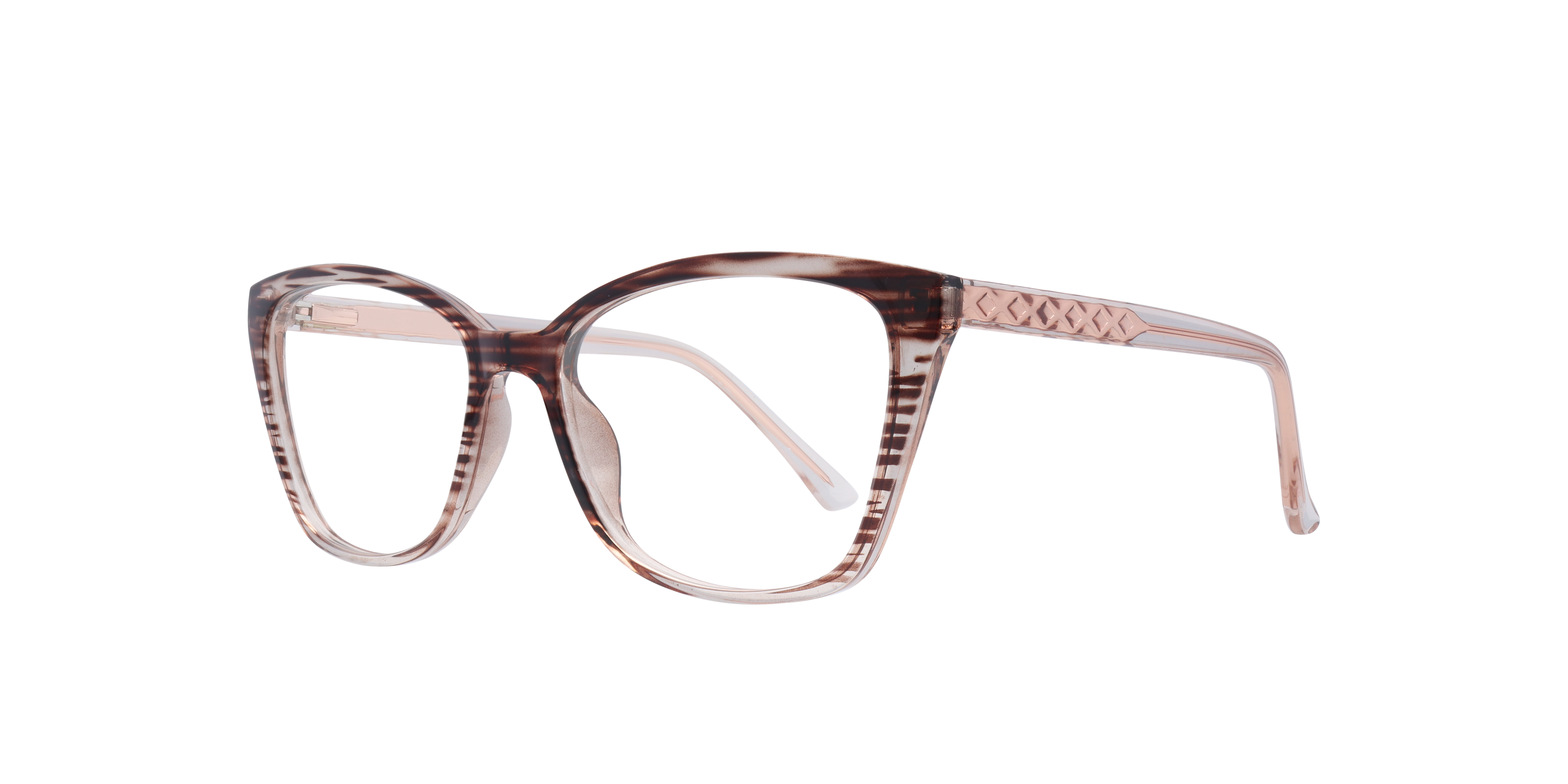 Holden Gradient Crystal Brown PlasticEyeglass Frames for Glasses Direct, Angle View