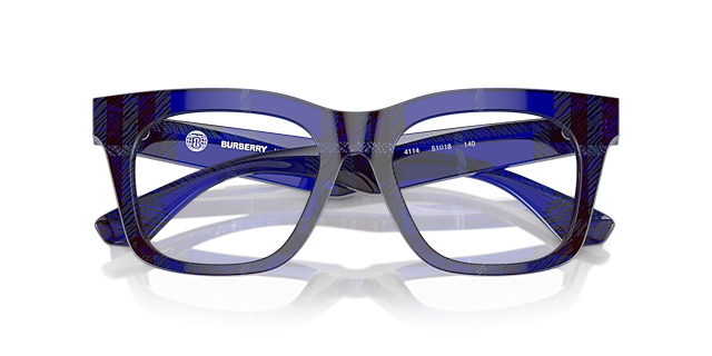 BE2407 Check Blue AcetateEyeglass Frames for Glasses Direct, Closed View