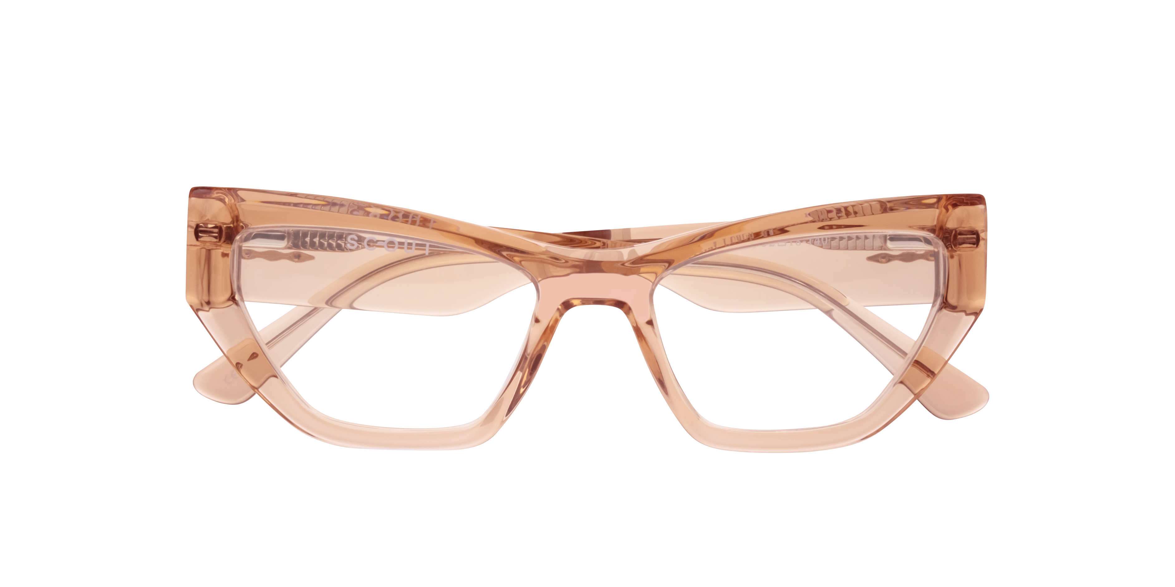 Harmony Crystal Peach AcetateEyeglass Frames for Glasses Direct, Closed View