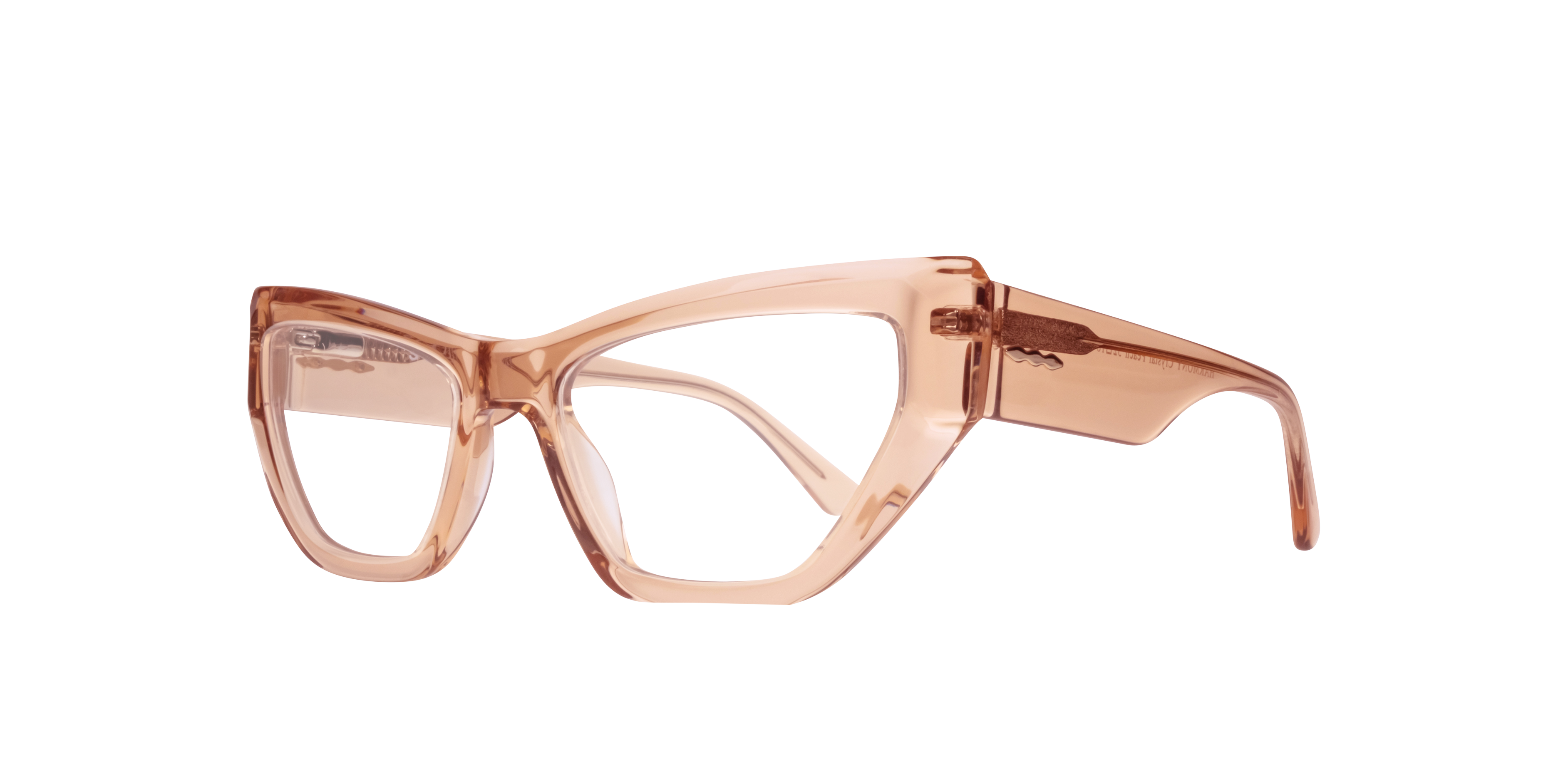 Harmony Crystal Peach AcetateEyeglass Frames for Glasses Direct, Angle View