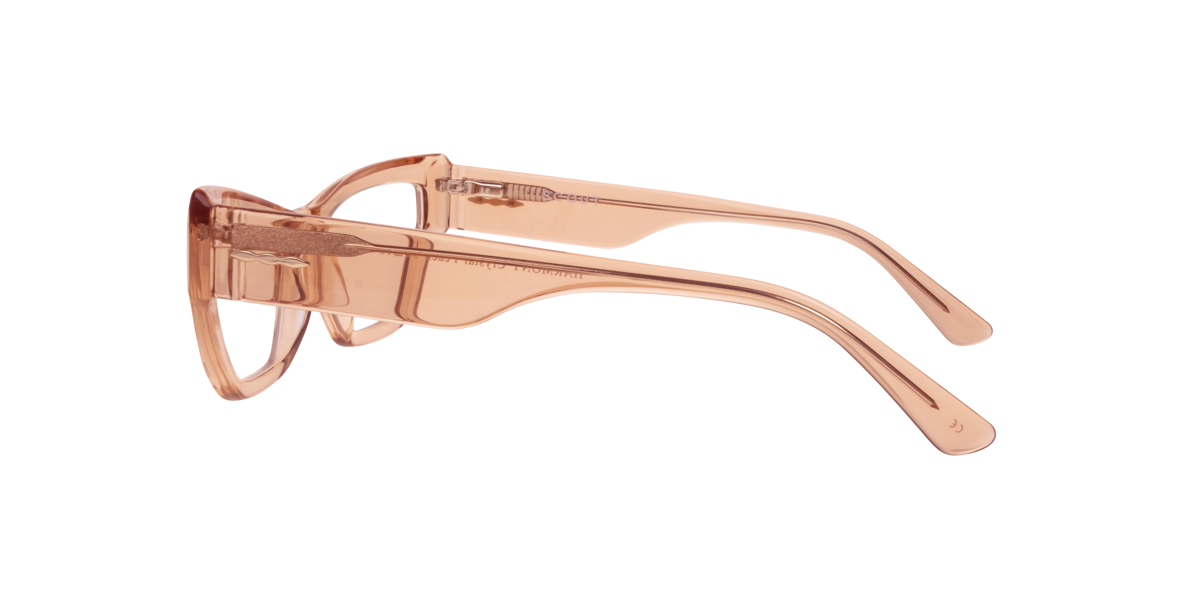 Harmony Crystal Peach AcetateEyeglass Frames for Glasses Direct, Side View