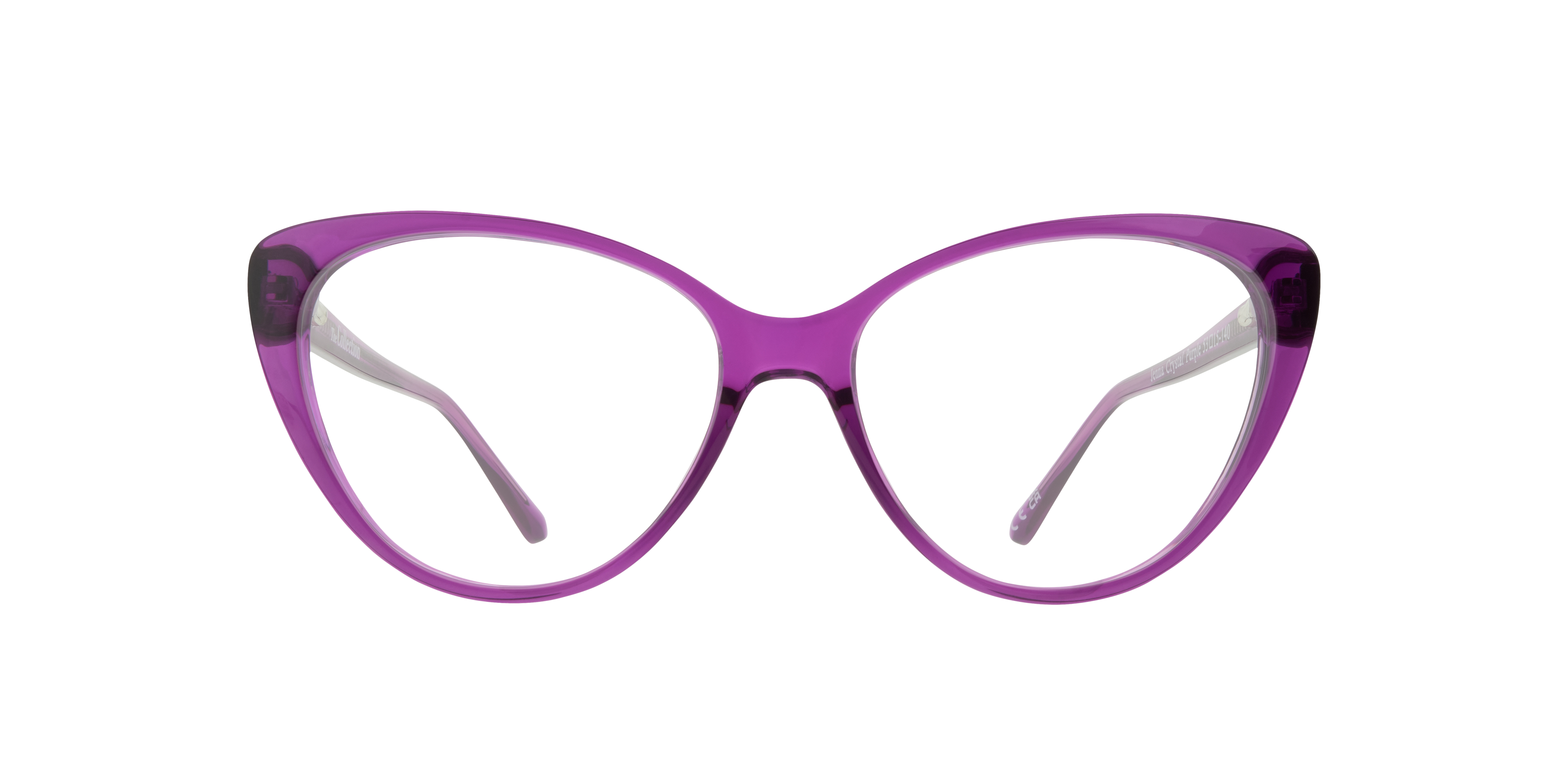 Jenna Crystal Purple PlasticEyeglass Frames for Glasses Direct, Front View