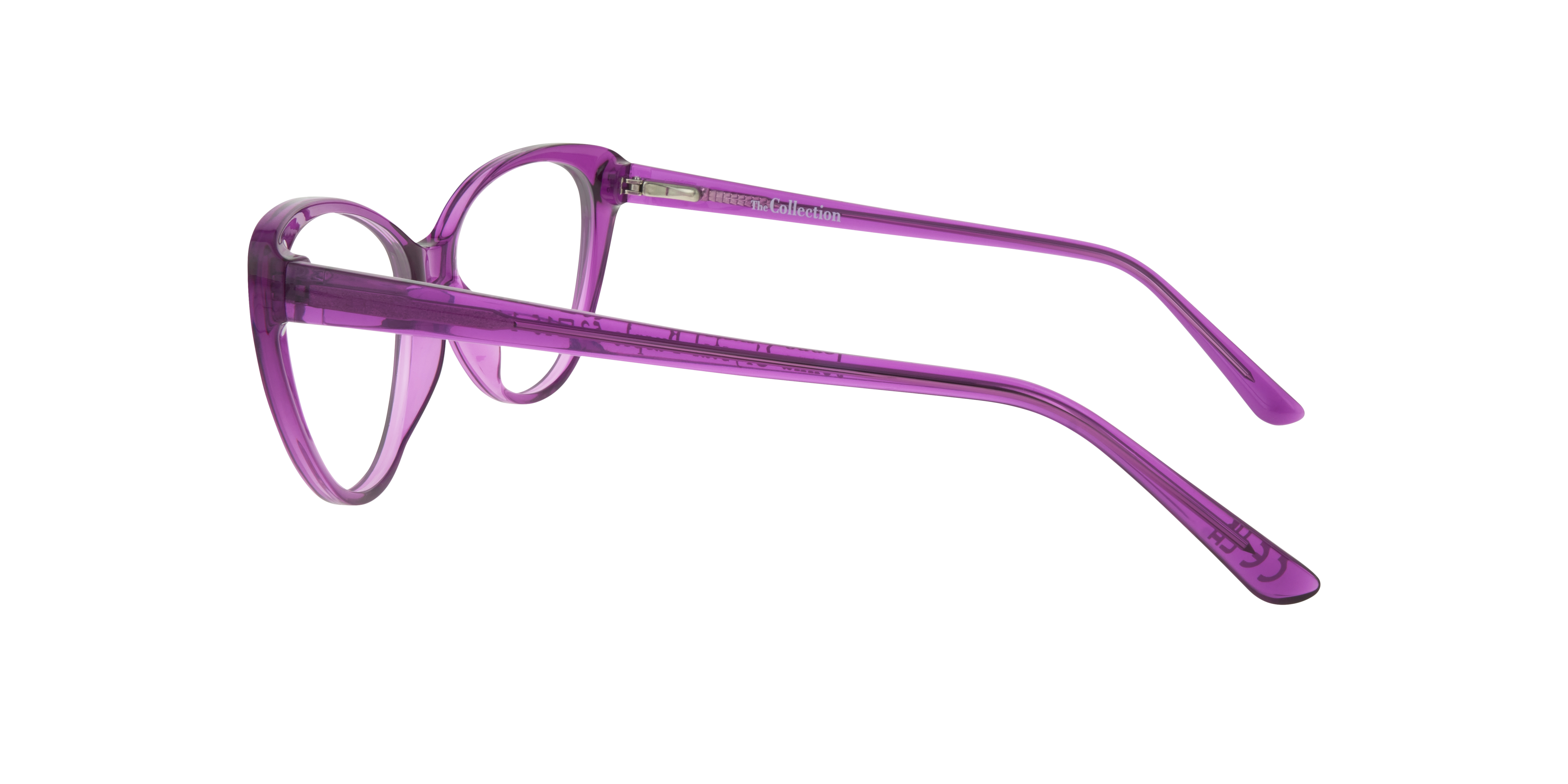 Jenna Crystal Purple PlasticEyeglass Frames for Glasses Direct, Side View