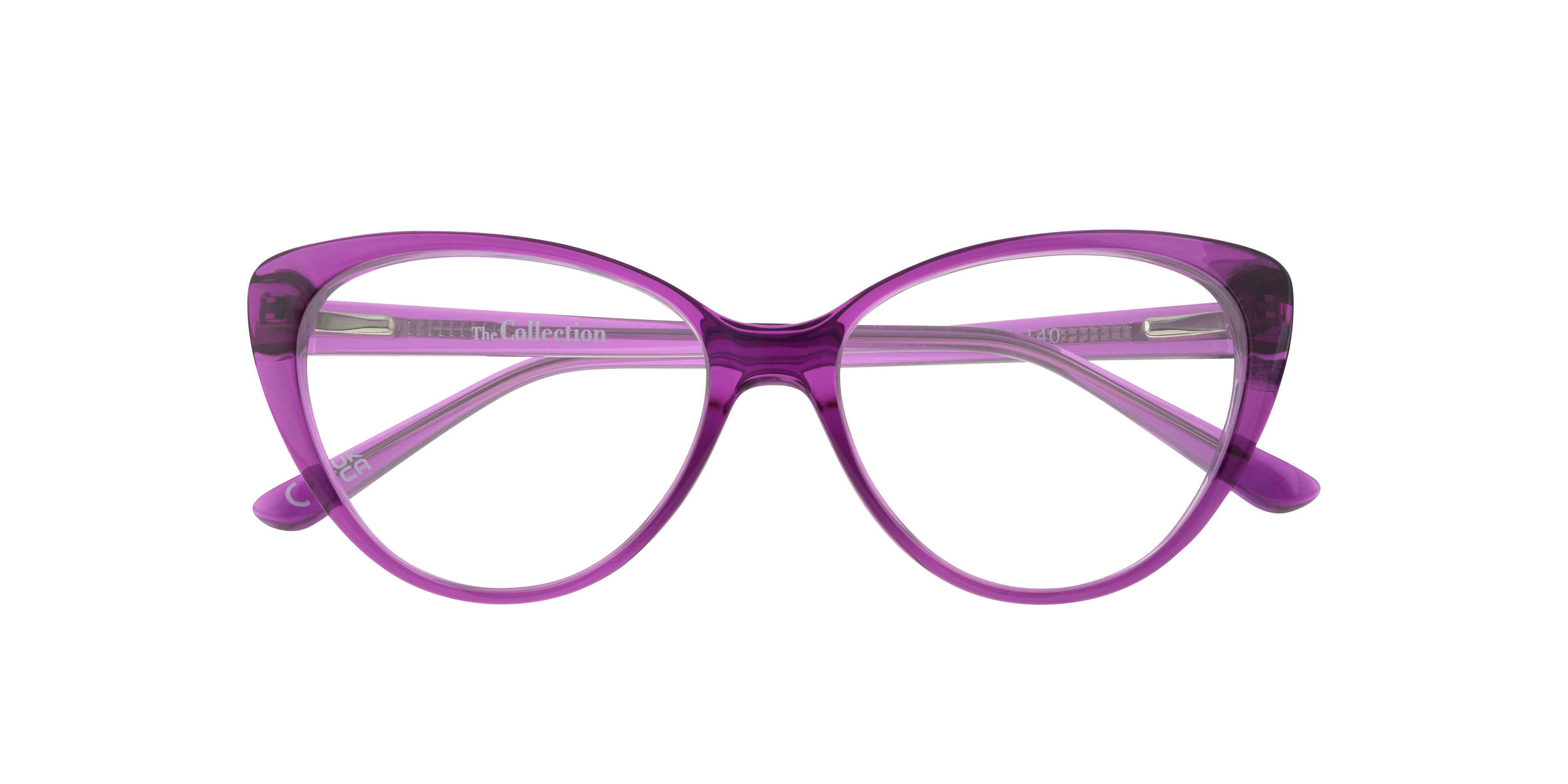 Jenna Crystal Purple PlasticEyeglass Frames for Glasses Direct, Closed View