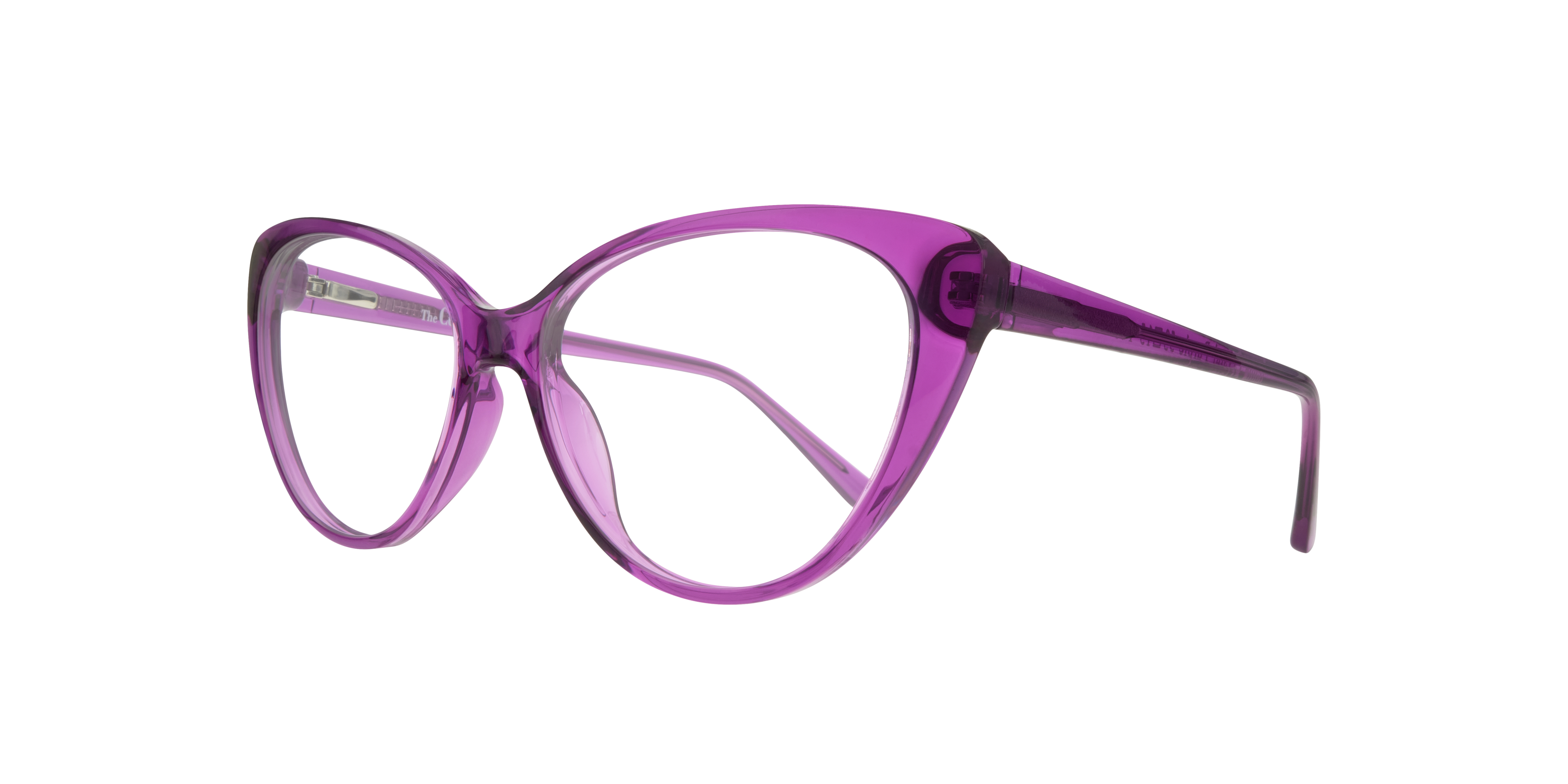 Jenna Crystal Purple PlasticEyeglass Frames for Glasses Direct, Angle View