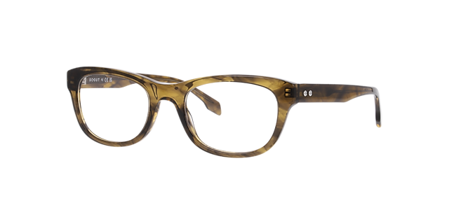Nathanael Horn Khaki AcetateEyeglass Frames for Glasses Direct, Angle View