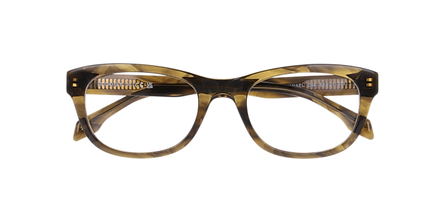 Nathanael Horn Khaki AcetateEyeglass Frames for Glasses Direct, Closed View