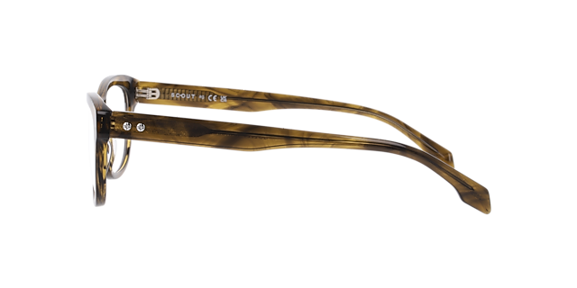 Nathanael Horn Khaki AcetateEyeglass Frames for Glasses Direct, Side View