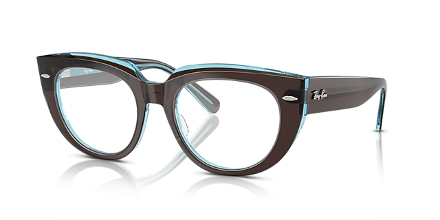 RB5586 Brown On Transparent Blue AcetateEyeglass Frames for Glasses Direct, Angle View