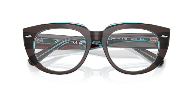 RB5586 Brown On Transparent Blue AcetateEyeglass Frames for Glasses Direct, Closed View