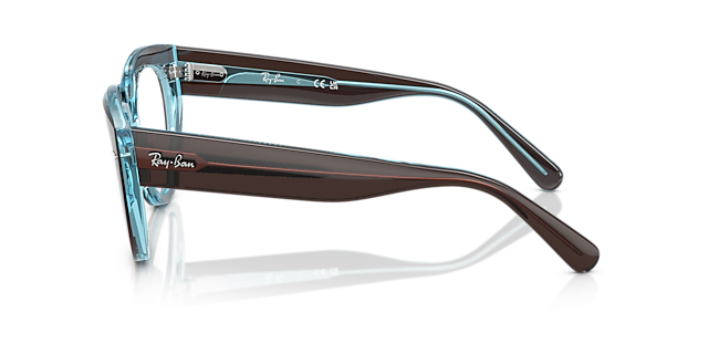 RB5586 Brown On Transparent Blue AcetateEyeglass Frames for Glasses Direct, Side View