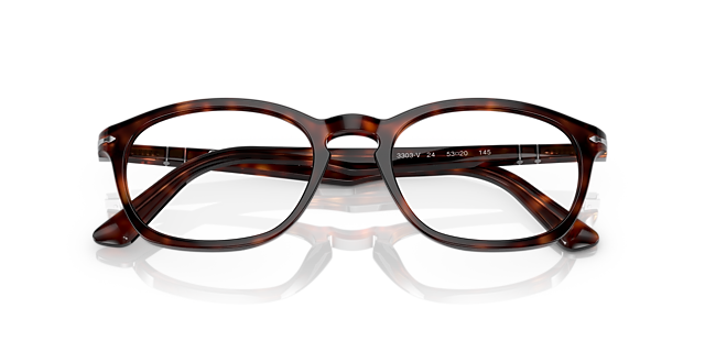 PO3303V Havana AcetateEyeglass Frames for Glasses Direct, Closed View