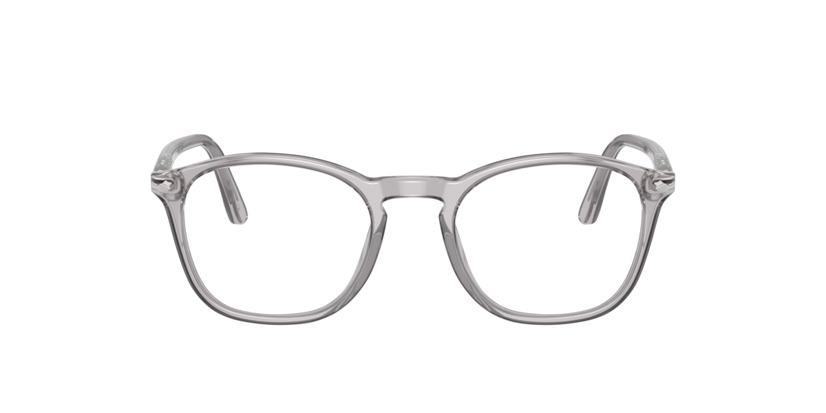 Persol Men's Transparent Grey Square Acetate Eyeglasses Online - Full Rim - Po3007v