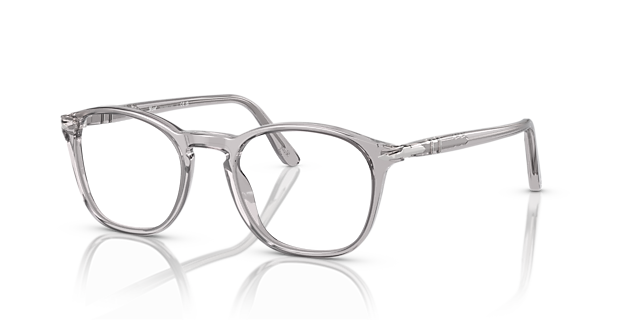 PO3007V Transparent Grey AcetateEyeglass Frames for Glasses Direct, Angle View