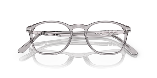 PO3007V Transparent Grey AcetateEyeglass Frames for Glasses Direct, Closed View
