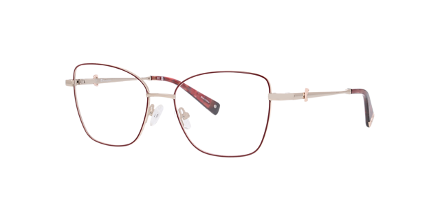 Cubea Burgundy MetalEyeglass Frames for Glasses Direct, Angle View