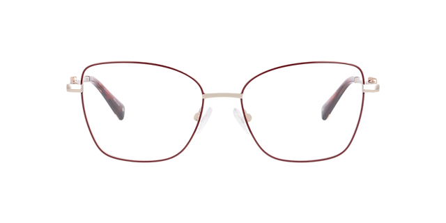 Cubea Burgundy MetalEyeglass Frames for Glasses Direct, Front View